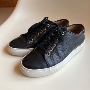 Collegium black leather sneakers size 37